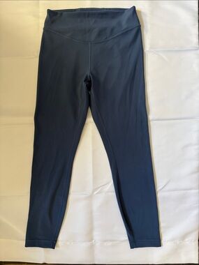 lululemon athletica wunder under smooth cover high rise 25” blue twill